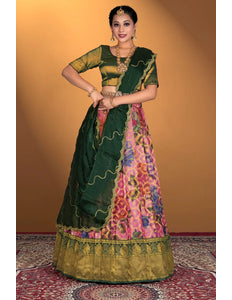 Pink Viscose With Digital Print Lehenga Choli For Women
