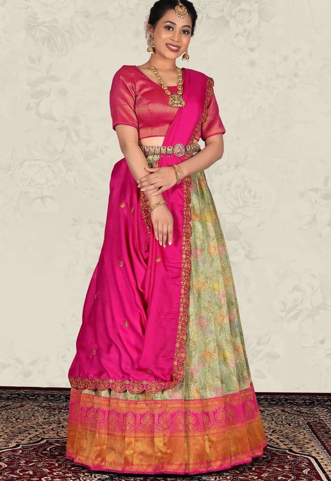 Pista Latest Banarasi Jacquard Lehenga Choli For Women