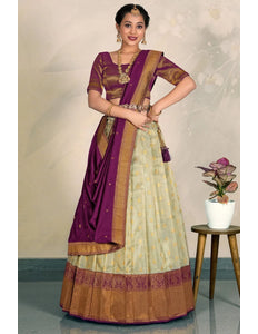 Pista Tissue Silk Lehenga Choli Zari Work Design For Women