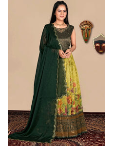 Printed Ethnic Lehenga Choli Set with Designer Border Dupatta