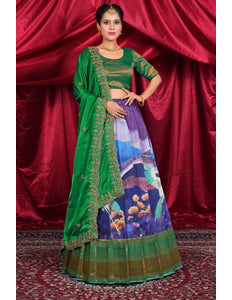 Purple Banglori Slub Designer Chaniya Choli For Women