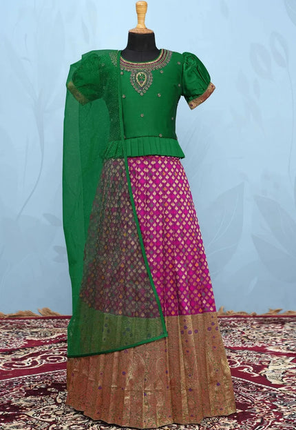 Purple Exquisite Peplum Style Chaniya Choli For Young Princess
