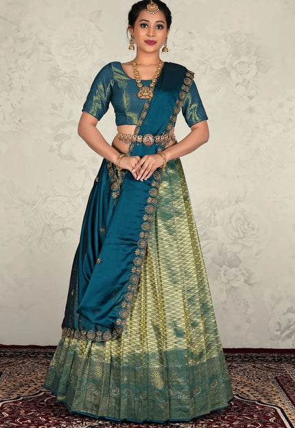 Rama Designer Banarasi Silk Lehenga Choli For Women