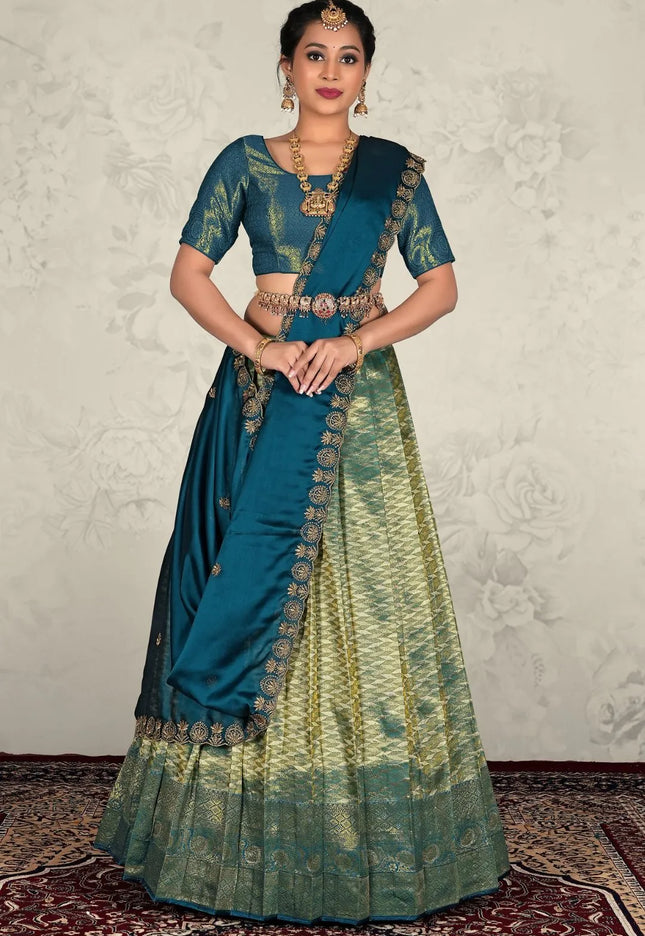 Rama Designer Banarasi Silk Lehenga Choli For Women