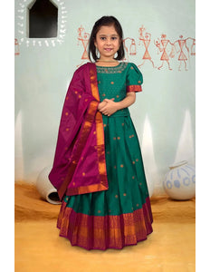 Rama Stunning Pattu Pavadai Kids Ethnic Wear Festive Attire