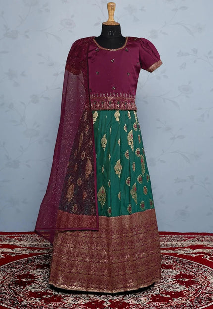 Rama Traditional Designer Lehenga Choli with Net Dupatta for Girls Wear