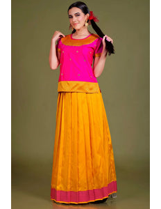 Rani Art Silk Kids Readymade Lehenga and Top For Girls