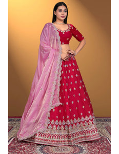 Rani Fendy Silk Embroidered Lehenga Choli For Women