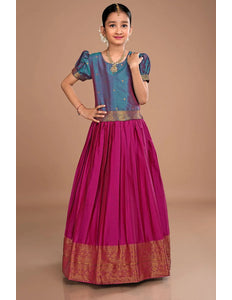 Rani Girls Silk Pattu Pavadai Ethnic Wear Lehenga Choli Set