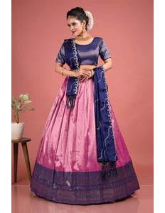 Rani Self Jacquard Lehenga Choli With Zari Woven