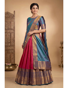 Rani Traditional Banarasi Silk Lehenga Choli With Dupatta
