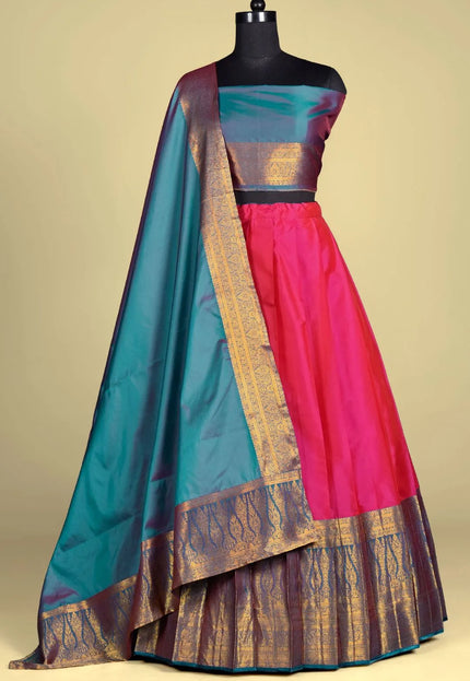 Rani Traditional Banarasi Silk Lehenga Choli With Dupatta