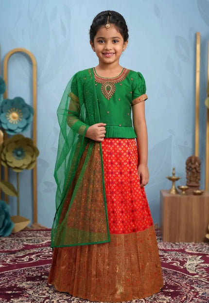 Red Exquisite Peplum Style Chaniya Choli For Young Princess