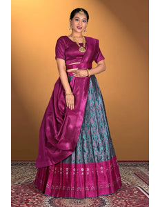 Sea Green Banarasi Silk Zari Work Lehenga Choli For Weddings