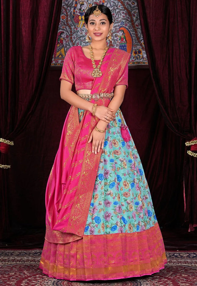 Sea Green Jimmy Chew Lehenga Choli With Dupatta For Women