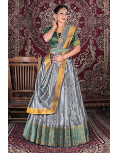 Silver Tissue Silk Latest Designer Lehenga Choli For Women