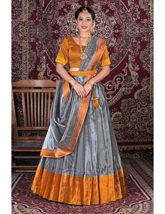 Silver Tissue Silk Latest Designer Lehenga Choli For Women
