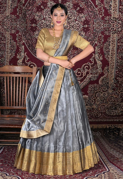 Silver Tissue Silk Latest Designer Lehenga Choli For Women