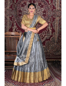 Silver Tissue Silk Latest Designer Lehenga Choli For Women