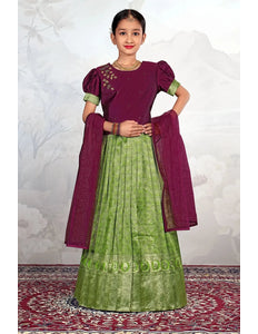 Traditional Girls Pattu Pavadai Set Premium Ethnic Wear