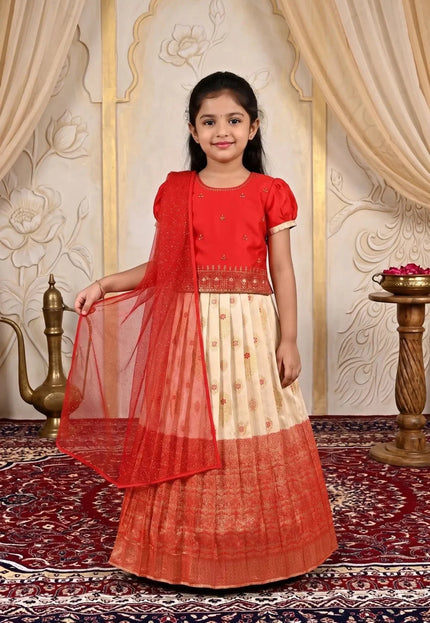 Tussar Traditional Designer Lehenga Choli with Net Dupatta for Girl Wear 