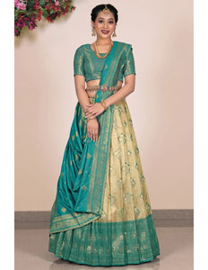 Chiku Banarasi Silk Lehenga Choli Design For Women - Gajiwala