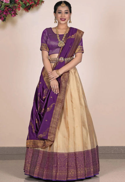 Chiku Banarasi Silk Lehenga Choli For Women - Gajiwala