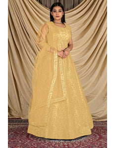 Chiku Crop Top Net Lehenga Choli For Women - Gajiwala