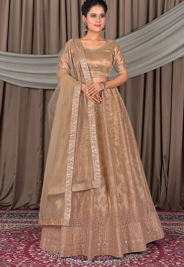 Chiku Designer Net Lehenga Choli For Women - Gajiwala