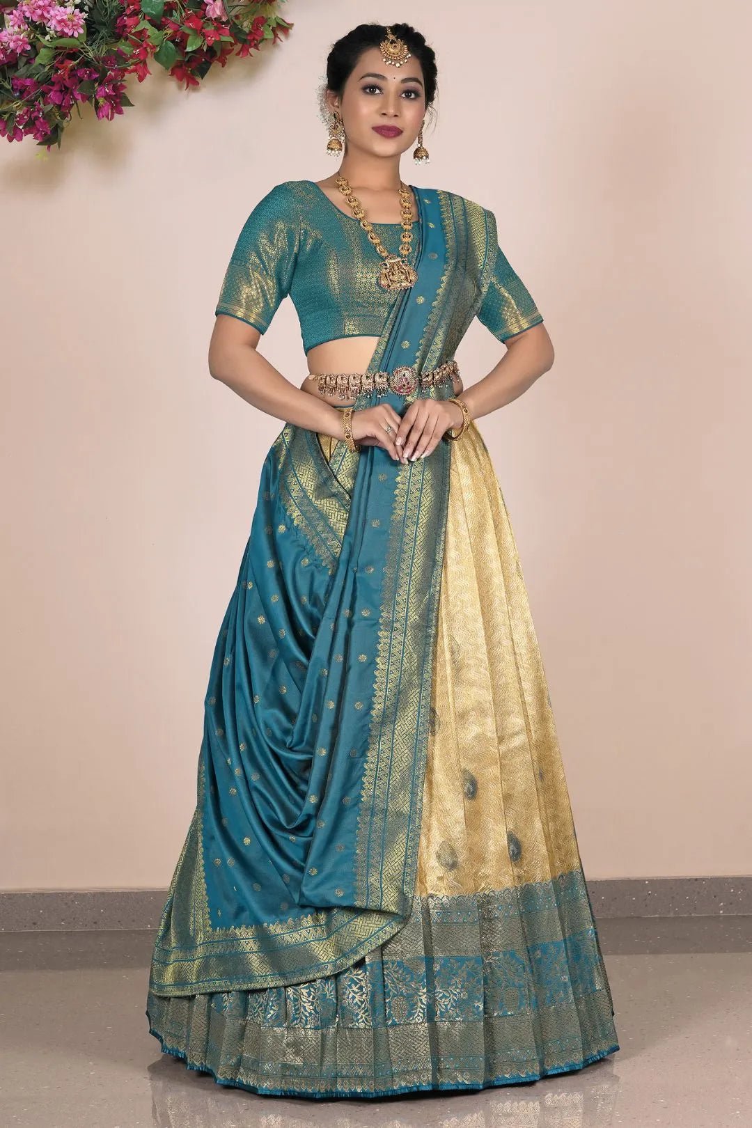 Chiku Self Jacquard Traditional Banarasi Lehenga Choli - Gajiwala