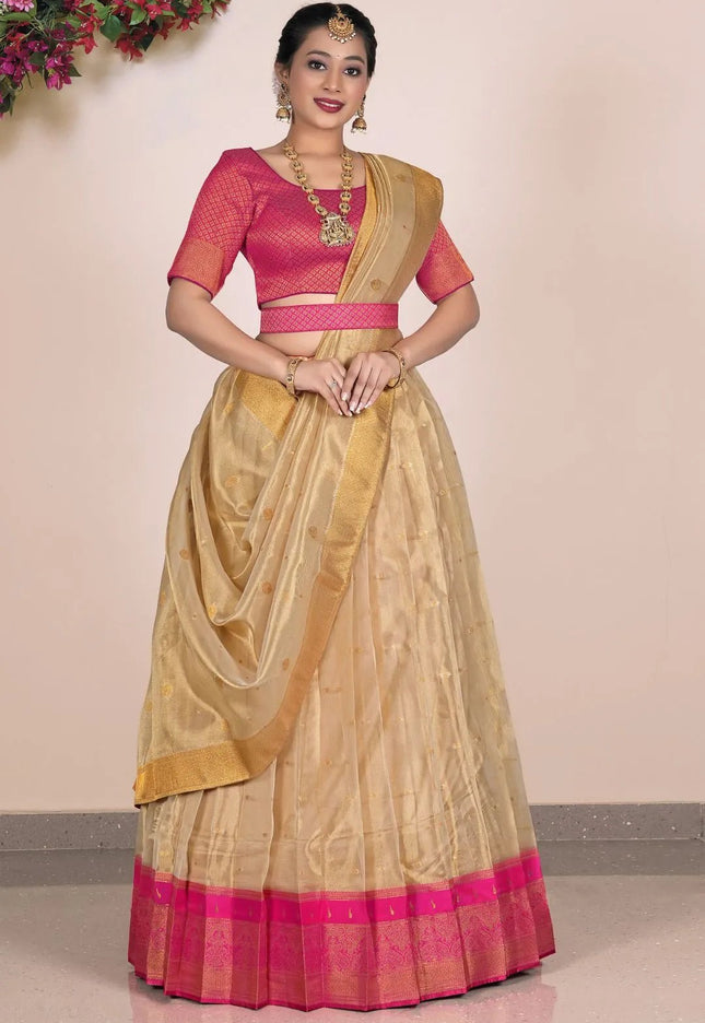 Chiku Tissue Silk Party Lehenga Choli For Women - Gajiwala