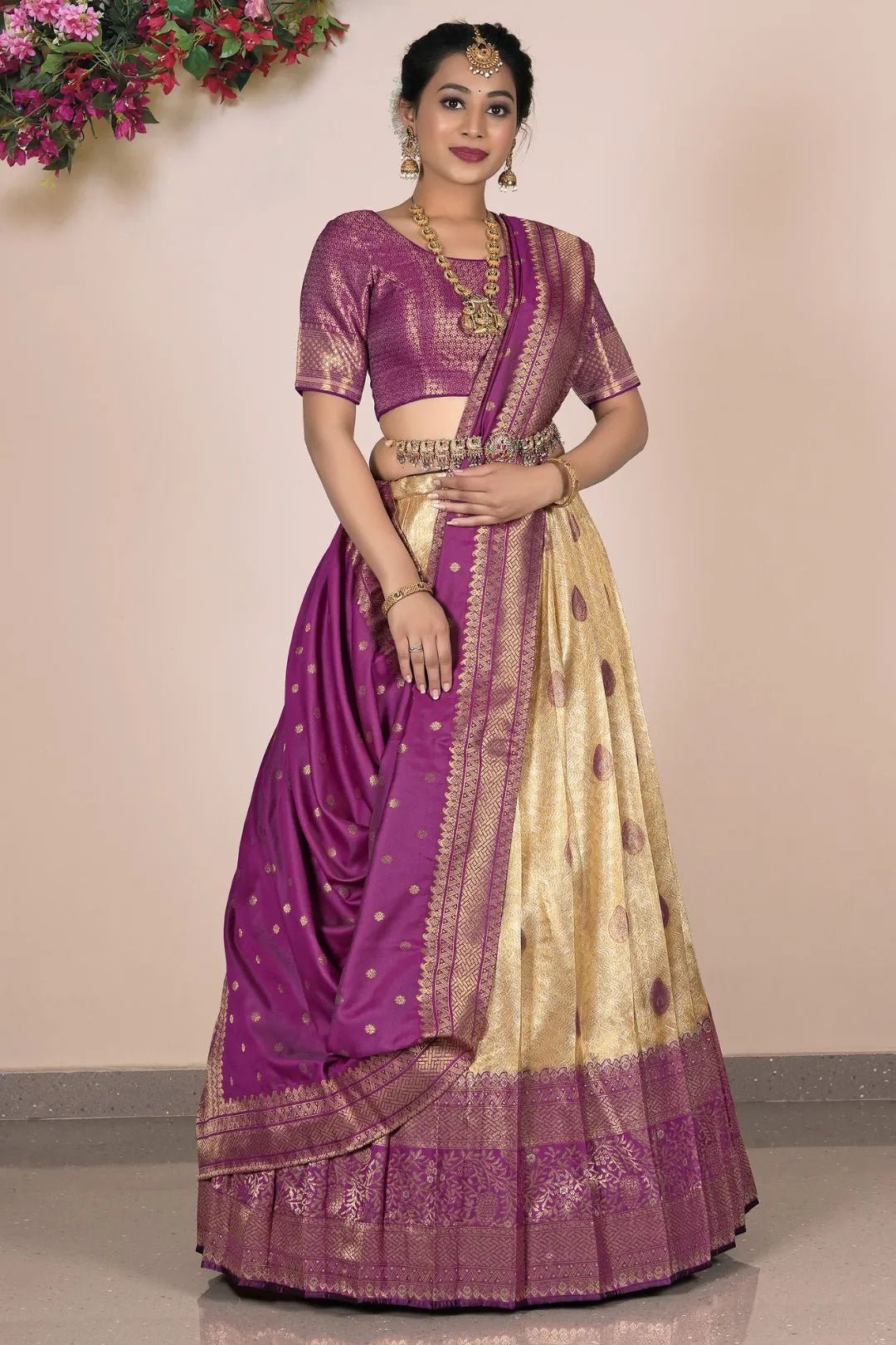 Chiku Traditional Banarasi Self Jacquard Lehenga Choli - Gajiwala
