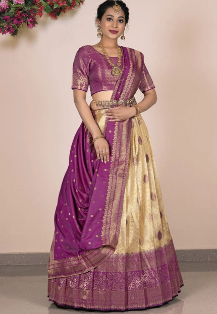 Chiku Traditional Banarasi Self Jacquard Lehenga Choli - Gajiwala