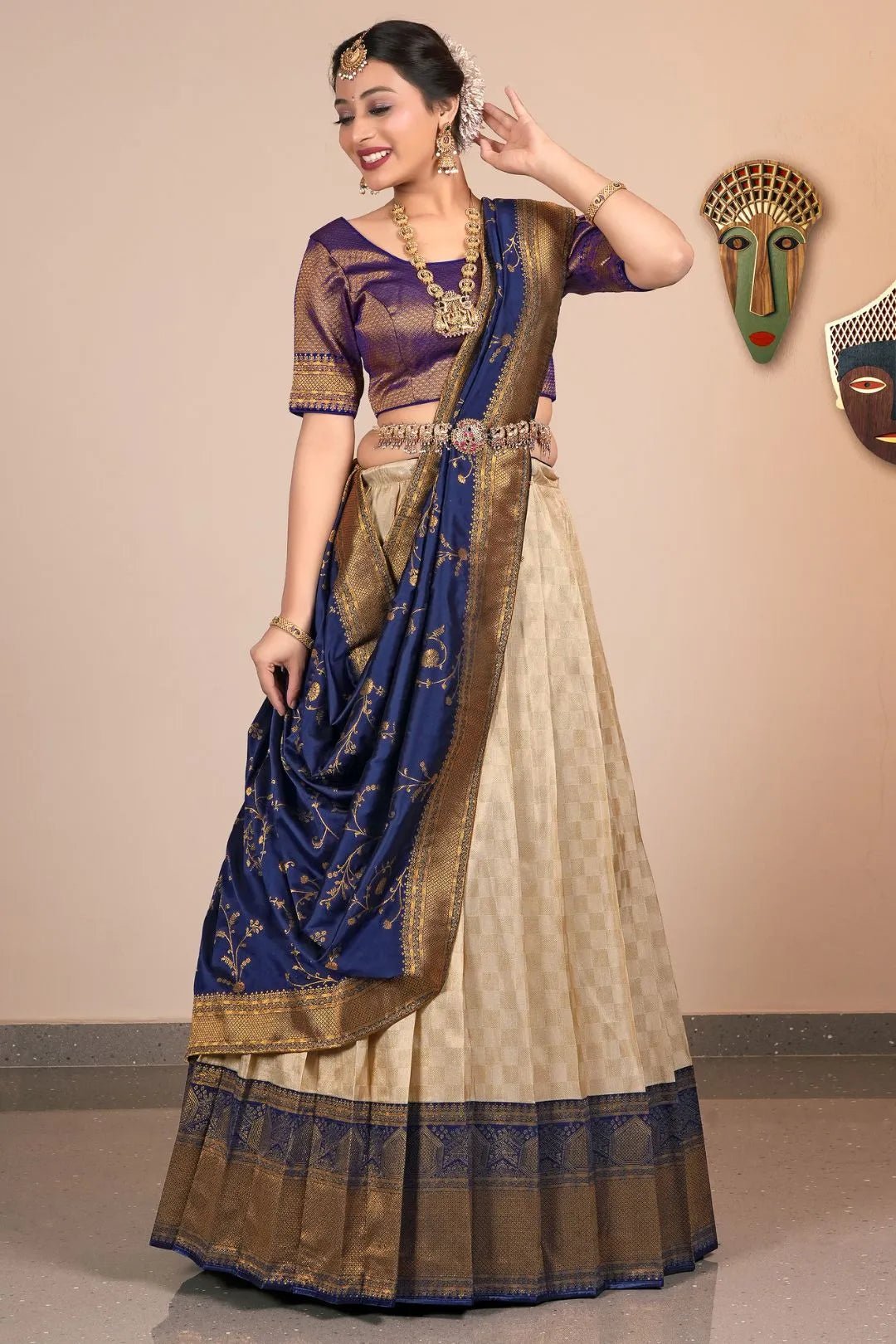 Chiku Traditional Jacquard Banarasi Lehenga Choli - Gajiwala