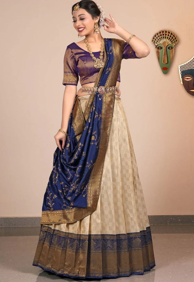Chiku Traditional Jacquard Banarasi Lehenga Choli - Gajiwala