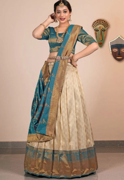 Chiku Traditional Self Jacquard Banarasi Lehenga Choli - Gajiwala