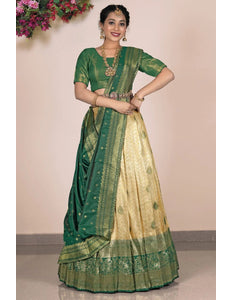 Chiku Traditional Self Jacquard Banarasi Lehenga Choli - Gajiwala