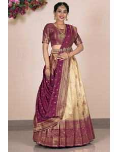 Chiku Traditional Self Jacquard Lehenga Choli - Gajiwala