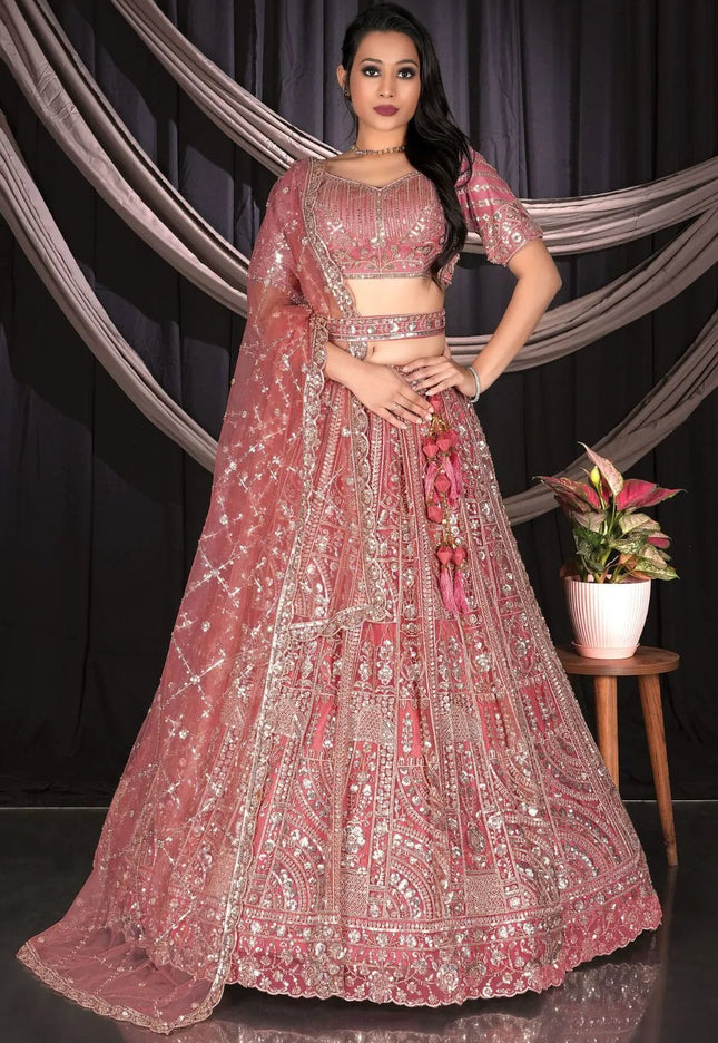 Gajari Embroidery Work Net Chaniya Choli For Women - Gajiwala