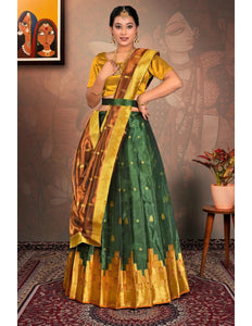 Green Tissue Silk Traditional Lehenga Choli for Women - Gajiwala