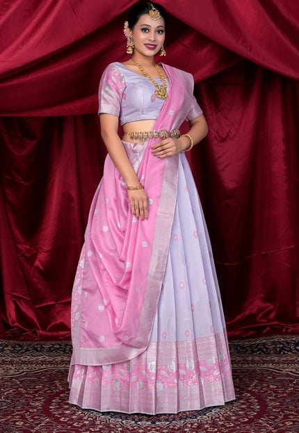Lavender Silk Fabric Lehenga Choli For Women - Gajiwala