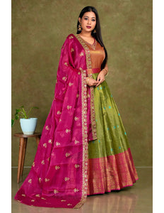 Liril Banarasi Silk Gown With Zari Work - Gajiwala