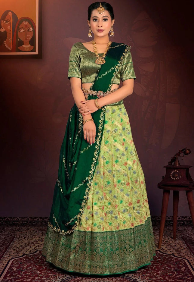Liril Digital Print Banglori Slub Lehenga Choli For Women - Gajiwala