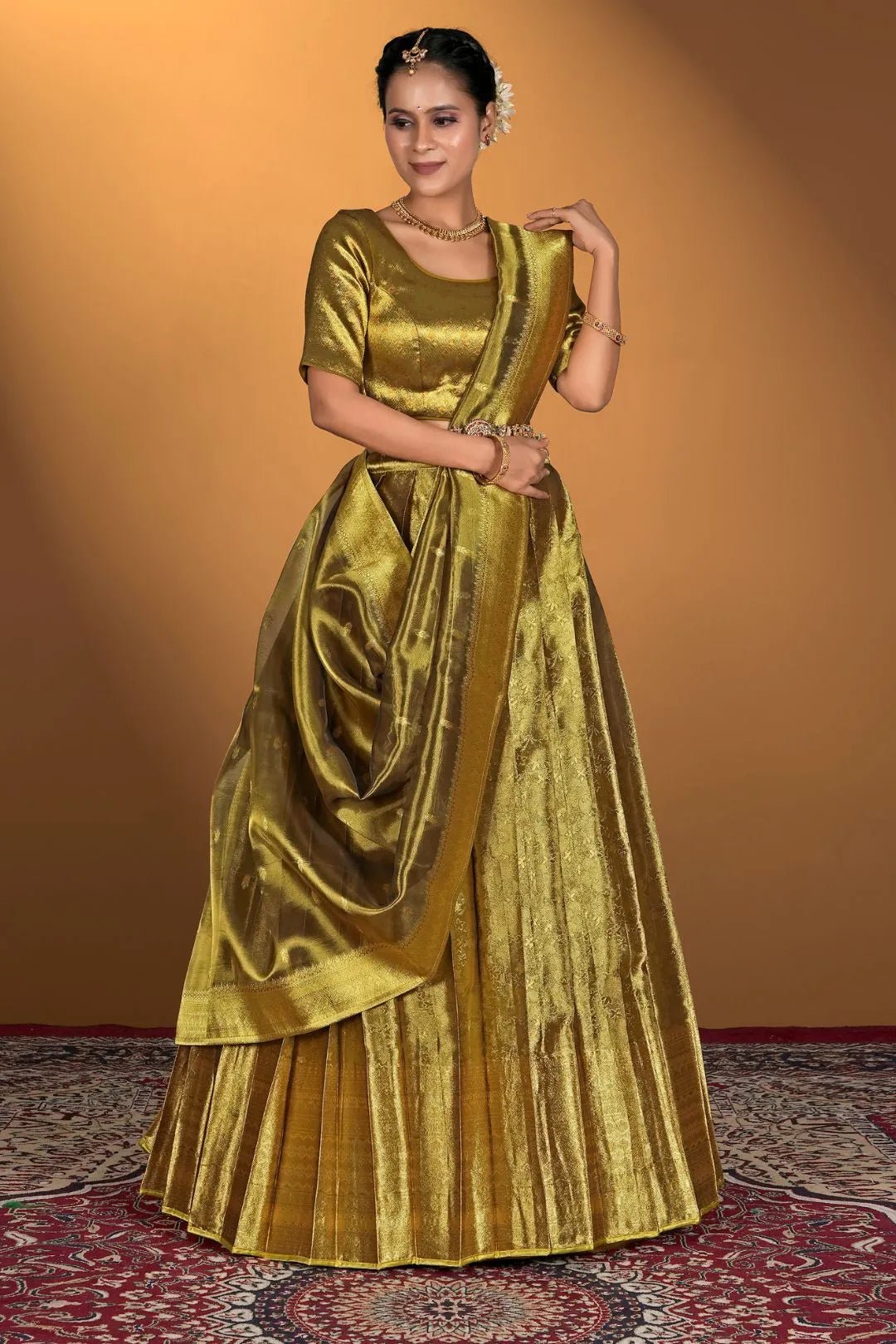 Liril Pure Two Tone Zari Tissue Lehenga Choli - Gajiwala