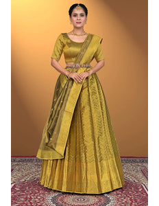 Liril Pure Two Zari Tissue Half Saree For Women - Gajiwala