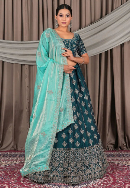 Morpich Fendy Silk Semi - Stitched Lehenga For Women - Gajiwala