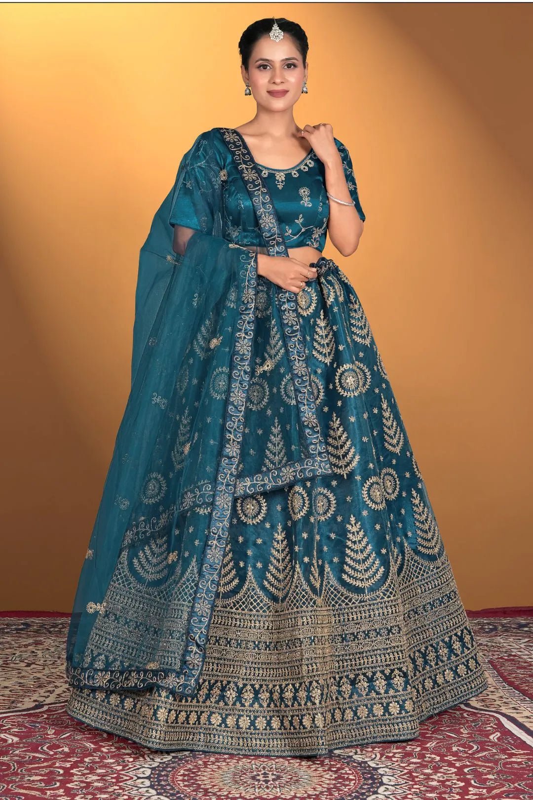 Morpich Net Lehenga Choli For Women With Embroidery Work - Gajiwala