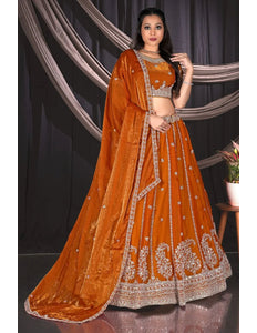 Musterd Fendy Silk Lehenga Choli For Wedding Function - Gajiwala