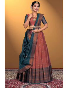 Pink Banarasi Silk Lehenga Choli For Women - Gajiwala