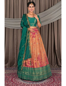 Pink Banarasi Silk Lehenga Choli In Festival - Gajiwala
